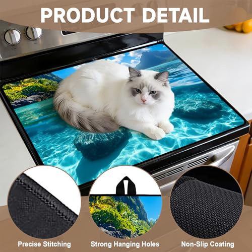 Image of Stove Burner Covers Non-Slip Electric Cooktop Protector Mat (G253396)