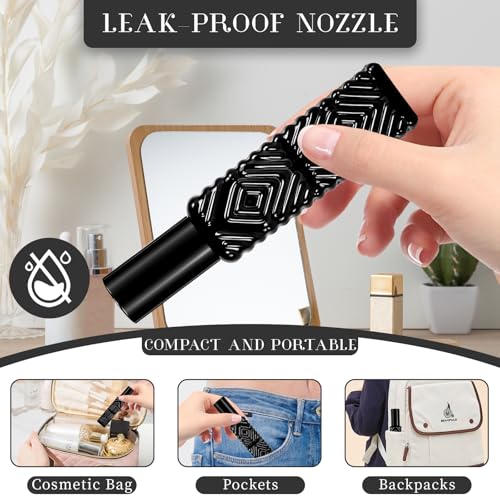 4 Pack 15ml (0.5oz) Glass Perfume Bottles with 2 Funnels - Small Leakproof Travel Refillable Perfume Containers for Essential Oils, Fragrance, DIY4