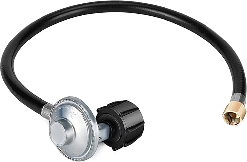 Regulador de propano y manguera de 2 pies QCC1 universal Kit de manguera de repuesto y regulador para parrilla de gas LP 38 hembra tuerca de