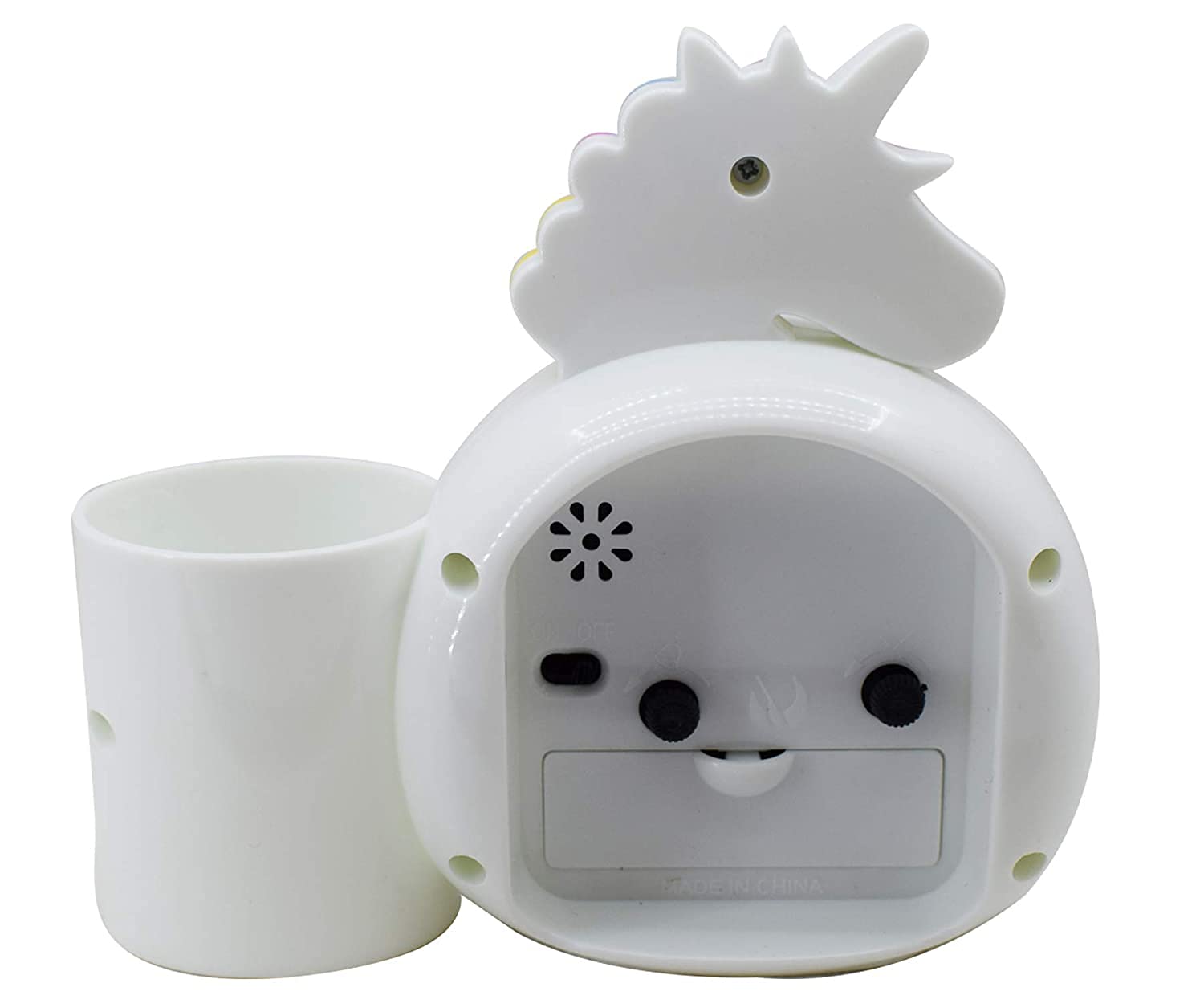 ANG� Unicorn Style Alarm Table Clock with Pen Pencil Stand for Kids Room/Boys/Girls Birthday Return Gifts (White) 2