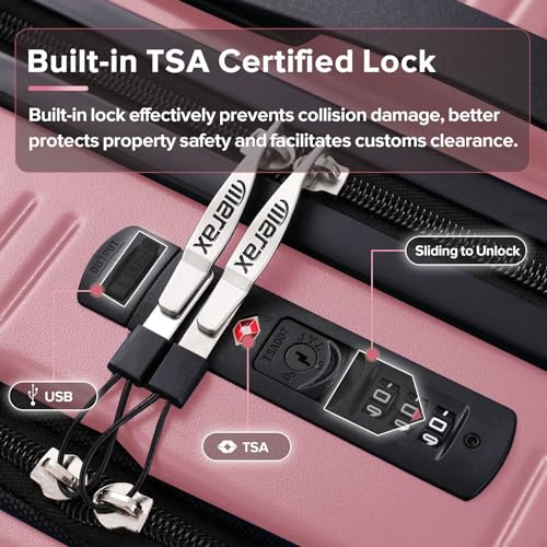 Merax 20 Inch Carry On Luggage With Wheels Top Opening Hard Shell Suitcase Tsa Luggage Suitcases For Travel Woman Men thumb #4