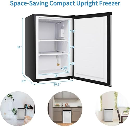 Miniatura 4 de sowinkel Maximiza el espacio de almacenamiento con nuestro congelador vertical de acero inoxidable de bajo consumo sin escarcha, estantes ajustables