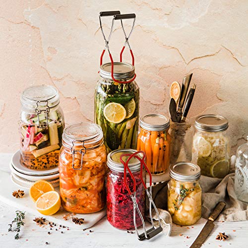 Eeoyu Canning Jar Lifter Tongs Stainless Steel Jar Lifter With Grip Handle For Home Kitchen (Red) #TOP3