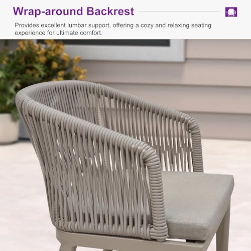 Image of PURPLE LEAF 11 Pieces Outdoor Dining Set Patio Extended Upgrade Table and Chairs Set Aluminum Wicker Rattan Patio Furniture Set for Lawn Garden Backyard Champagne