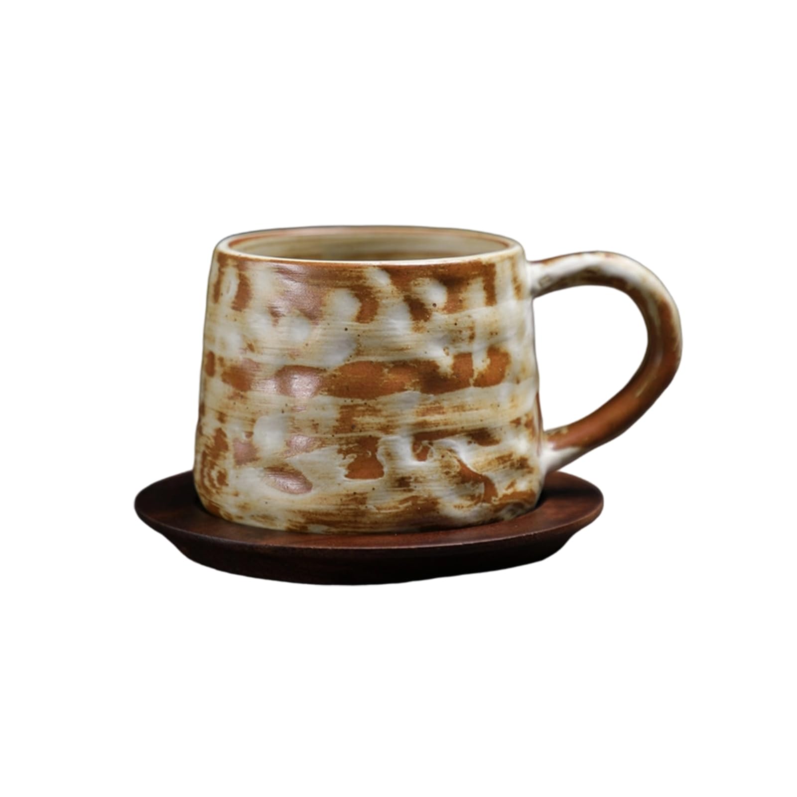 Maxtonser Heat Preserving Ceramic Mug Japanese Aesthetic Comfortable Grip Drinking Cup and Saucer Set For Hot Beverages