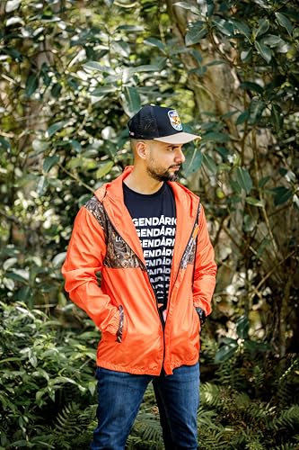 LEGENDARIOS Men's Hooded Windbreaker Jacket - Orange3