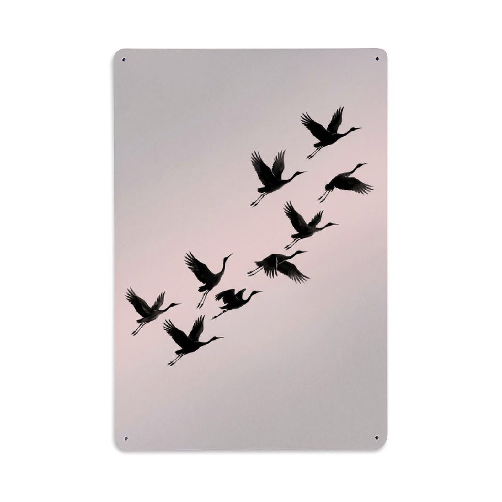Japanese Crane Hallway Bird Vintage Metal Tin Sign Plaque Wall Decor for Cafe, Club, Garden Metal Poster 8x12Inch