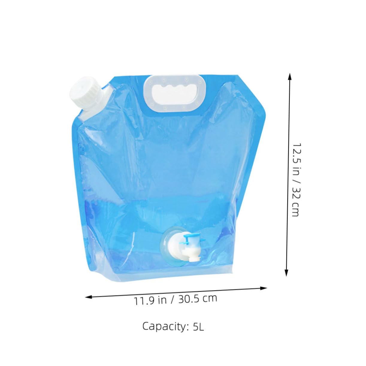 HOLIDYOYO Collapsible 5l Portable Water Bag Faucet Leakproof Outdoor Camping Water Storage Bag for Hiking Folding Container for Camping and Road Trips