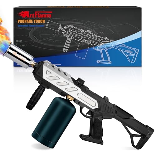 Image of ARTFLAMM Powerful Propane Torch Gun, Kitchen Grill Torch with Detachable Design, Adjustable Flamethrower Torch Burner for Searing Steak, BBQ, Welding, Camping Charcoal Lighter(Tank Not Included)