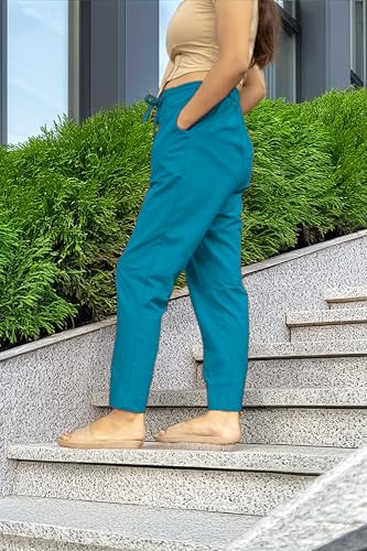 Image of Women's Cotton Regular Fit Trousers - Comfortable and Stylish Casual Office Wear Kurti Pants for Daily Use, Soft and Breathable Fabric