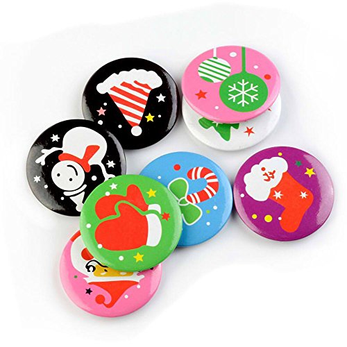 Preisvergleich Produktbild maxgoods 10 STK Zufällige Muster Weihnachten Knopf Button Abzeichen Weihnachtsmann Schneemann Baum Stiefel Broschen Regenschirm Geschenk