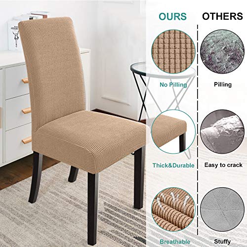 GoodtoU-Chair-Covers-for-Dining-Room-6-Pack-Stretch-ParsonDining-Chair-Slipcover-Removable-Washable-Chair-Protector-for-HomeRestaurantBanquetForros-para-Sillas-de-ComedorCamel-Set-of-6 GoodtoU Chair Covers for Dining Room 6 Pack Stretch ParsonDining Chair Slipcover Removable Washable Chair Protector for HomeRestaurantBanquetForros para Sillas de ComedorCamel Set of 6