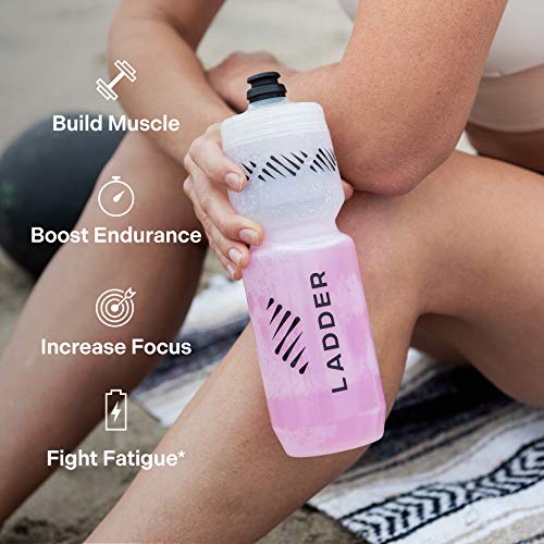 LADDER Sport Pre-Workout Strawberry Lemonade - 100mg Natural Caffeine, Beta-Alanine, Citicoline, Creatine, Theanine, No Artificial Sweeteners, 30 Serving Stand up Bag, NSF Certified for Sport
