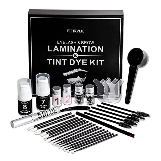 Lash Lift and Tint Kit, Brow Lamination and Tint Kit, Reddhoon 4 in 1 Eyebrow and Eyelash Perm Kit with Black Dye, Long-lasting for 6-8 Weeks, Safe & Easy to Use at Home Salon