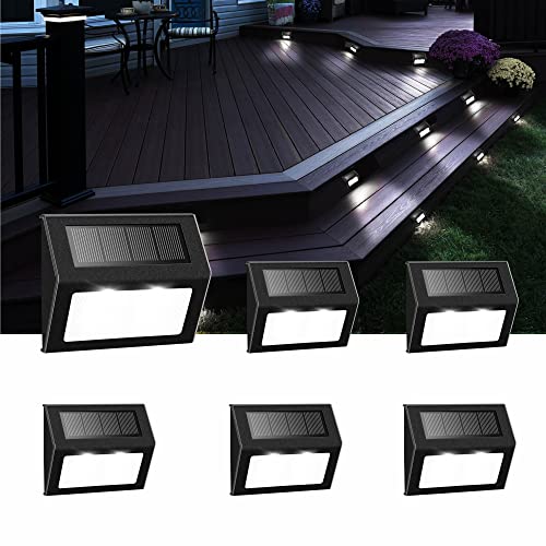 Tftek EK-SS-57#6-UK Solar Fence Lights Outdoor, Waterproof Deck Pathway Yard Lamp, Stainless Steel,6 Pack,Black Metal Case thumb #6