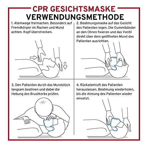 Beatmungsmaske Schlüsselanhänger 10 Stück (bunt) - CPR Maske Face Shield - Erste Hilfe Beatmungsmasken für Erwachsene und Kinder - Perfekter Schutz für den Notfall