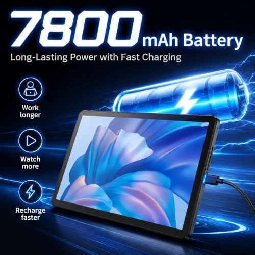 Image of Android Tablet 11 inch with Octa-Core Processor, 36GBRAM+128GB Storage, 7800mAh Large Battery, Gemini AI, 1TB Expandable, 5G /2.4G WiFi, BT 5.4,Dual Camera, Tablet for Study, Business&Entertainment