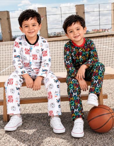 Image of 3BROS Kids Pure Cotton Night Suit Set | Boys Girls Printed Sleepwear Shirt & Pajama Clothing Combo | Soft Breathable Night Dress Outfit | Pack of 2