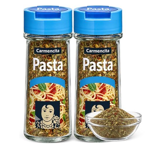 Sazonador Pasta Carmencita, Ideal para darle a tus pizzas, pastas y salsas ese toque delicioso que estabas buscando, Sin Gluten, mezcla de hierbas y especias, Contiene 2 unidades de 38 g