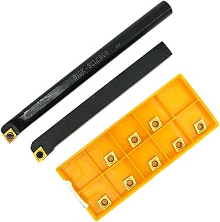 2pcs 3/8" SCLCR 1010H06 S10K-SCLCR06 Lathe Tool Holder Boring Bars with 10pcs CCMT 21.51 Indexable Carbide Inserts for Metal Lathe Turning Tools YOYOTOOLS