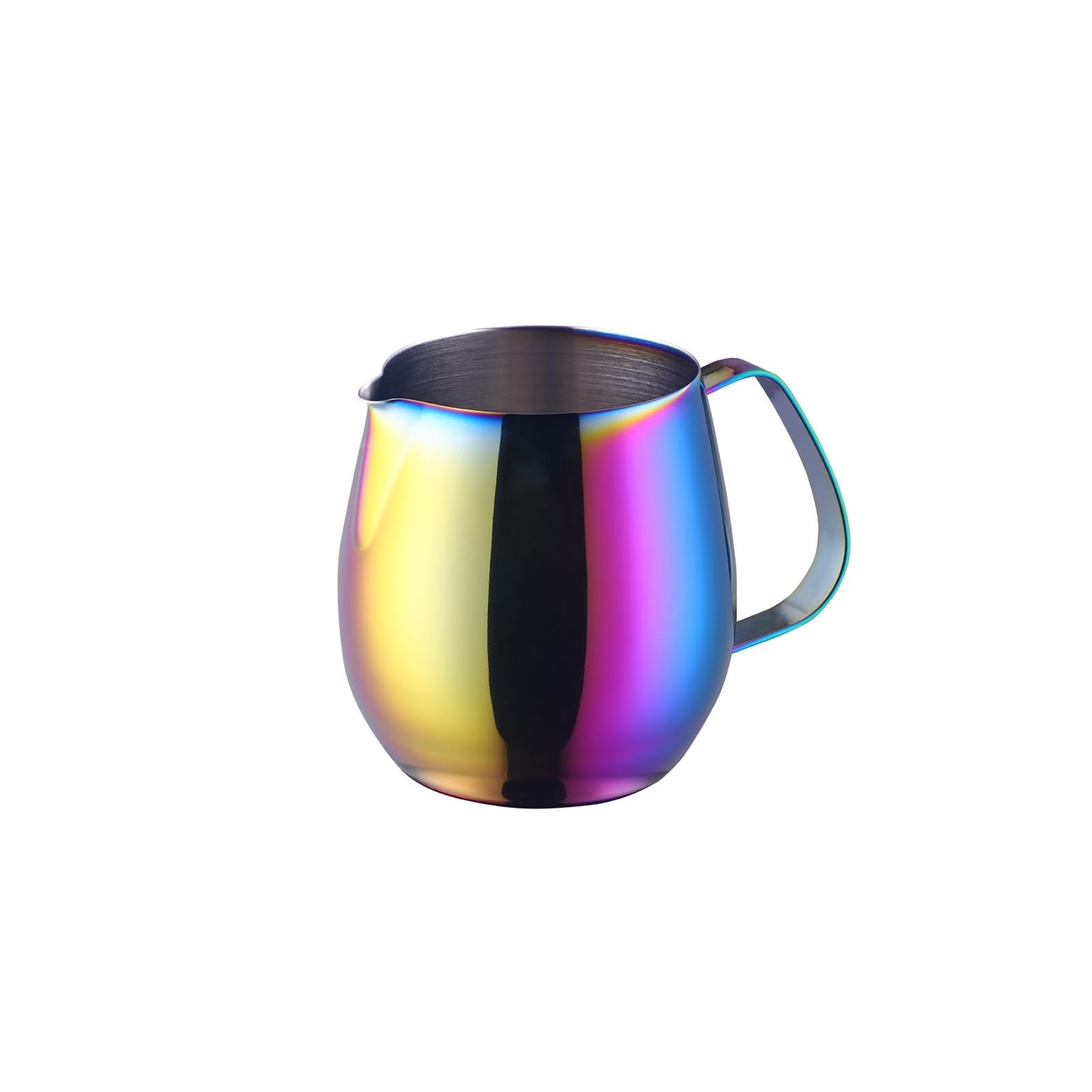 Jarra for espumar leche de acero inoxidable 10 oz - Boquilla precisión 300 ml for Latte Art y accesorios café(300ml-iridescent)