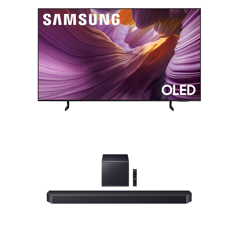 Samsung 55-Inch Class OLED 4K S85F Series, Vision AI Smart TV (2025 Model, 55S85F) Object Tracking Sound Lite w/Dolby Atmos, + Samsung Q-Series Soundbar HW-Q900F 7.1.2 ch Subwoofer (2025 Model)