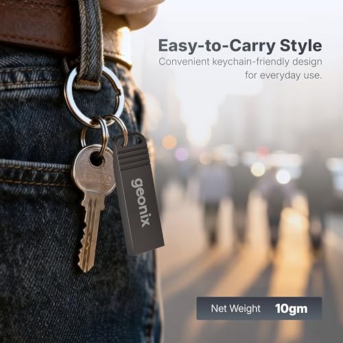 Image of Geonix Pendrive 16GB, Metal USB 2.0 Flash Drive, Ideal for Data Transfer & Storage, 5 Years Warranty (Black)