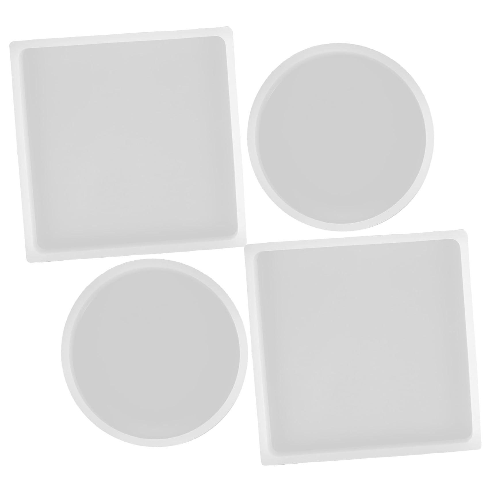 HOMSFOU 5 Sätze Harz Coaster Formen Cup Coaster Handwerk Untersetzer Formen Cup-pad-form Epoxy Coasters Formen Silikonformen Zum Basteln Untersetzerform Tassenform Kieselgel 4 Stücke * 5