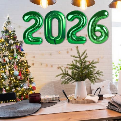 Image of 2026 Balloon Numbers Party Decorations, 40In Green Balloons | Eye-catching Appearance, Perfect Decorative Centerpieces, Convenient Self-sealing Structure, Widely for Various Occasions