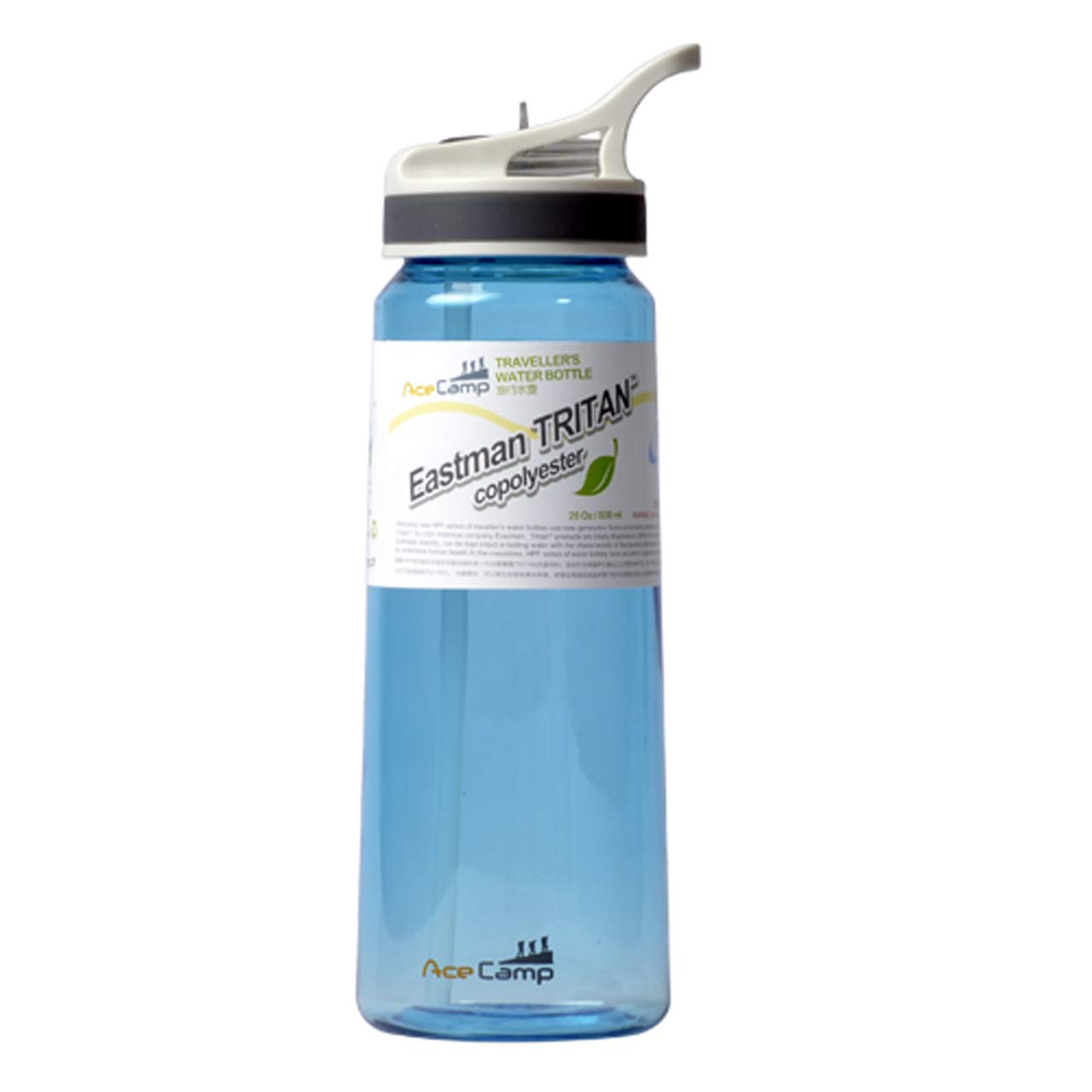 Acecamp Blue Tritan Traveller Bottle, 800 Ml, Bpa Free, Sports Bottle, Leak Proof, With Drinking Straw, 800 Ml