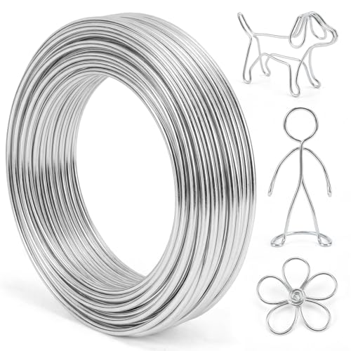 3mm 33 Feet Aluminum Craft Wire Bendable Armature Wire Mental Silver Bendable Wire for Sculpting DIY Crafting Jewelry Making Modelling Bonsai Training Doll Making (1 Roll) (3mm 10m)
