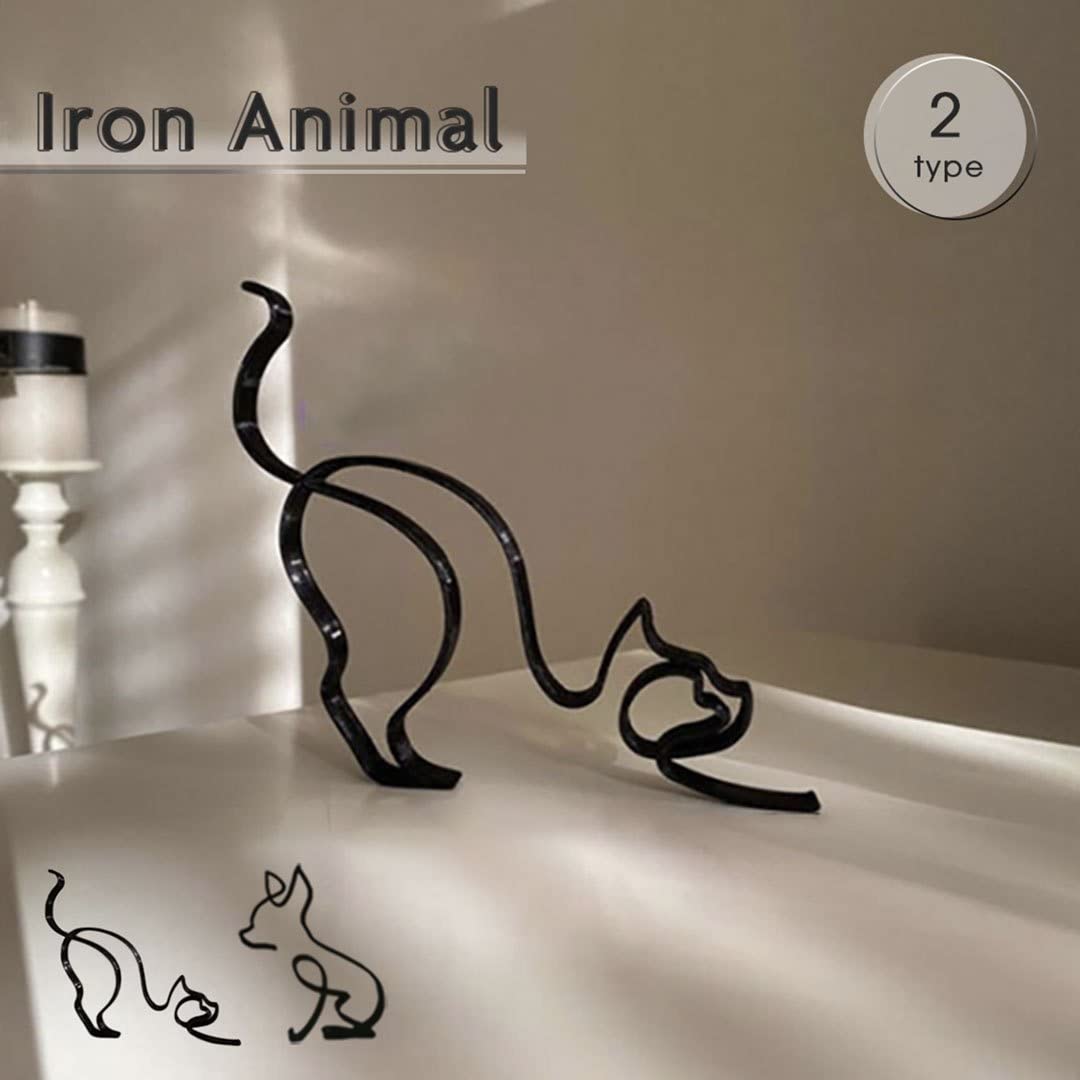 Amazon.co.jp: [AiO JAPAN] 置物 一筆書き アイアン 犬 アンティーク