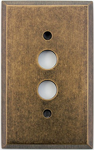 Aged Antique Brass 1 Gang Push Button Light Switch Wall Plate