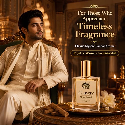 Image of Cauvery Mysore Sandal Oil Perfume 30ml | Long Lasting Sandalwood Fragrance | Perfume for Men & Women | Woody Sandal Scent | Daily Wear & Gifting