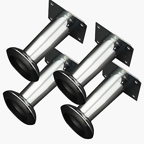 Pieds De Meubles De Protection Pieds En Acier Inoxydable Jambe D'étagères D'armoire De Canapé Remplacement Pour Inclinables De Lit De Table De Canapé D'armoire 4pcs(Size:10cm)