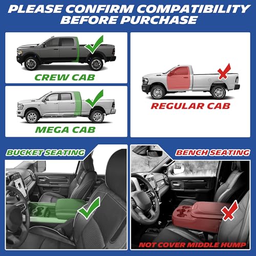 Image of Michelin Vehicle Mats for 2019-2026 Ram 2500 /3500 Crew Cab /Mega Cab | Bucket Seat Carpet Floor, All-Weather TPE Custom Fit Liner, 1st Row Floor Mats, Premier