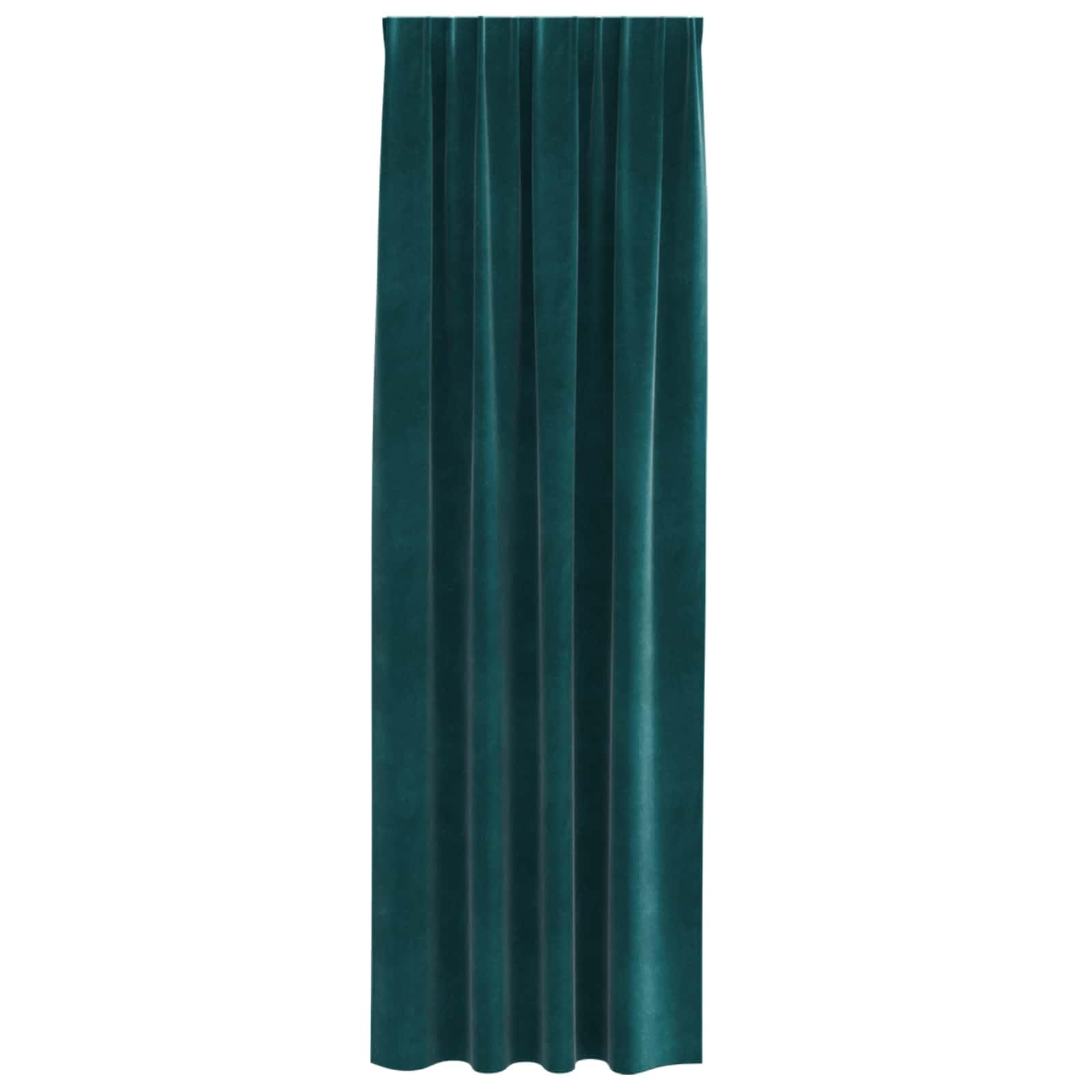 "Verdunkelungsvorhänge 2 Stück Dunkelgrün 140 x 260 cm Samt Gardine mit Schlaufen Aufhängung, Blickdicht für Wohnzimmer Schlafzimmer, effektiver Sonnenschutz und Sichtschutz, pflegeleicht