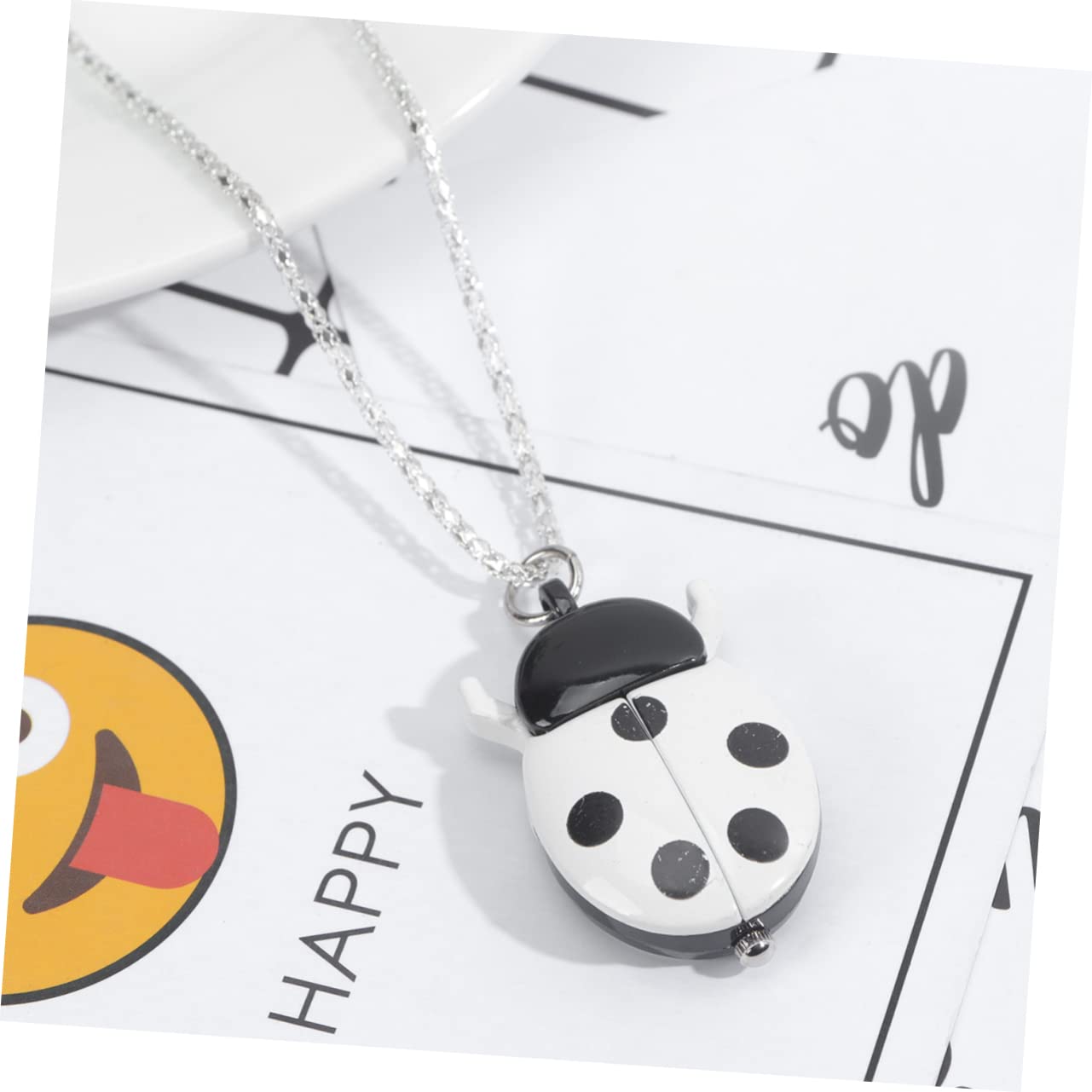 LIFKOME Reloj de Bolsillo Retro para Niños Mariquita Aleación Metal Cuarzo Preciso