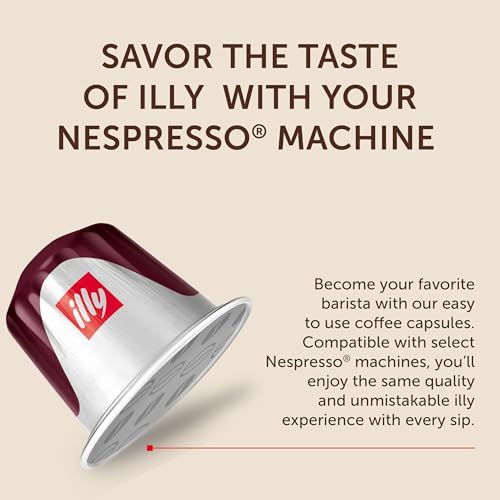 Image of illy Espresso Compatible Capsules, Coffee Pods for Nespresso Original Line Machine, Intenso Dark Roast, 100% Arabica, Premium Italian Coffee, Single Serve, 10 Count, 10 Pack | Coffee Pods for Espresso Original Line, Compatible Capsules, 100% Arabica, Premium Italian Coffee