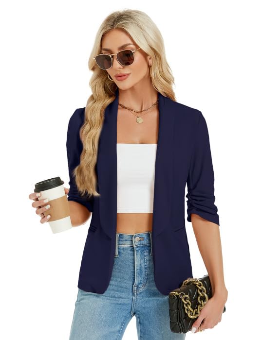 KOJOOIN Damen Blazer Casual Elegant Blazerjacke Open Front Business Blazer...