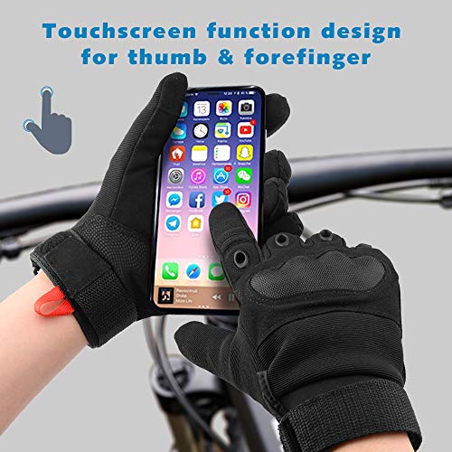 Tactical Gloves Hard Knuckle, Airsoft Gloves with Touch Screen for Men & Women Shooting Army Military Training, Full Finger Protective Gloves for Paintball Cycling Hiking Hunting Gardening Work
