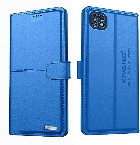 Image of KIVANO Compatible with Samsung Galaxy A22 5G Flip Cover | Leather Finish | Inside Pockets & Inbuilt Stand | Shockproof Wallet Style Magnetic Closure Back Cover Case