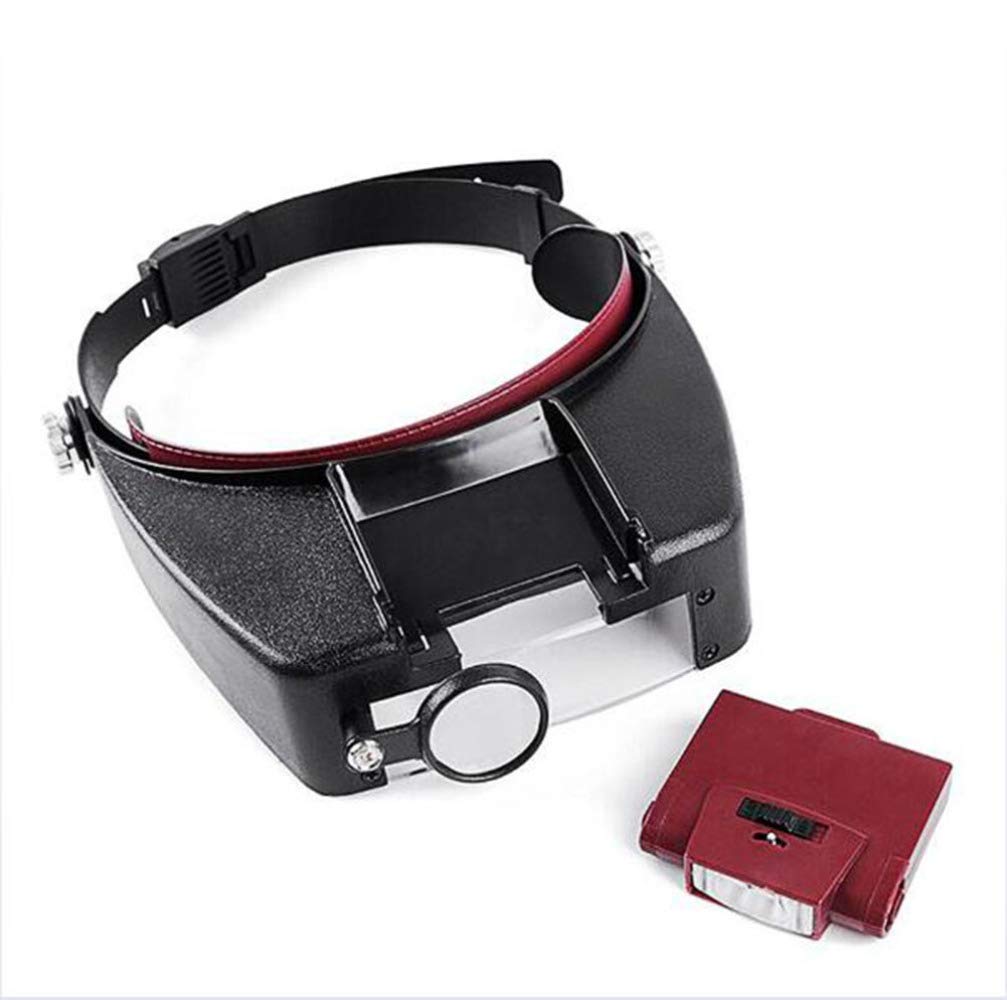 asdchZen Magnifier,Hands Headband Magnifier With Light-Head Mounted Magnifying Glasses With Light For Reading,Jewelry Loupe,Watch,Electronic Repair 1.5X,1.5X,5X