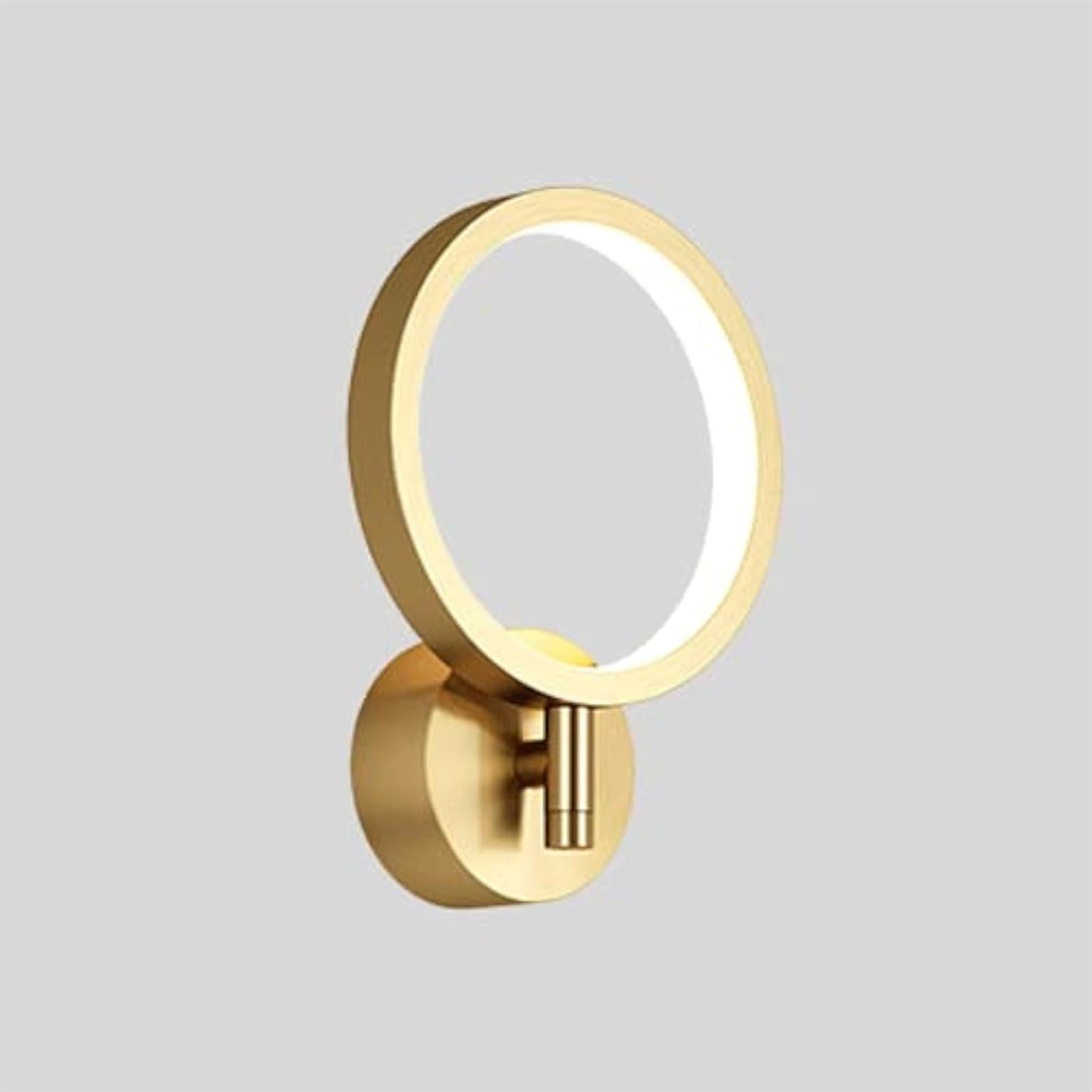 KBUUKYYXouy Wall Lights Indoor Gold Wall Sconces 1 Pack RingLighting Fixtures Hardwired Bedside Wall Light Sconces Indoor Brass Wall Lamps Acrylic Shade for Bedroom Living