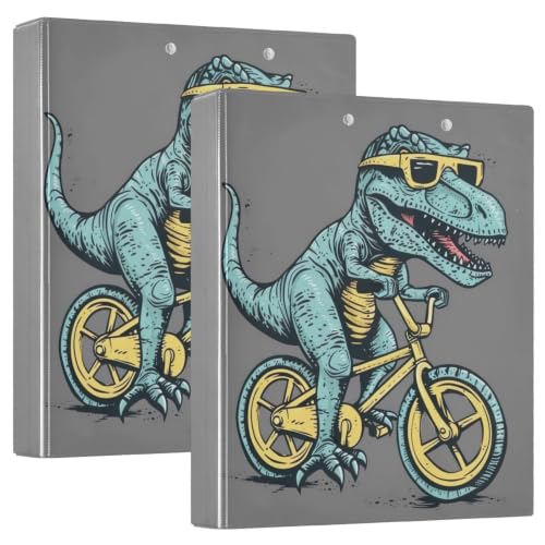 Classeur décoratif à anneaux en D motif dinosaure amusant gris