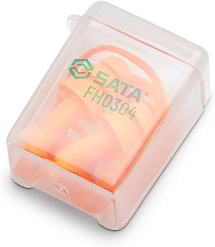 Miniatura 2 de SATA 10 pares de tapones para los oídos de silicona reutilizables con cable compatibles con ANSI y CE, NRR 26dB, SNR 32dB - STFH0304SC naranja