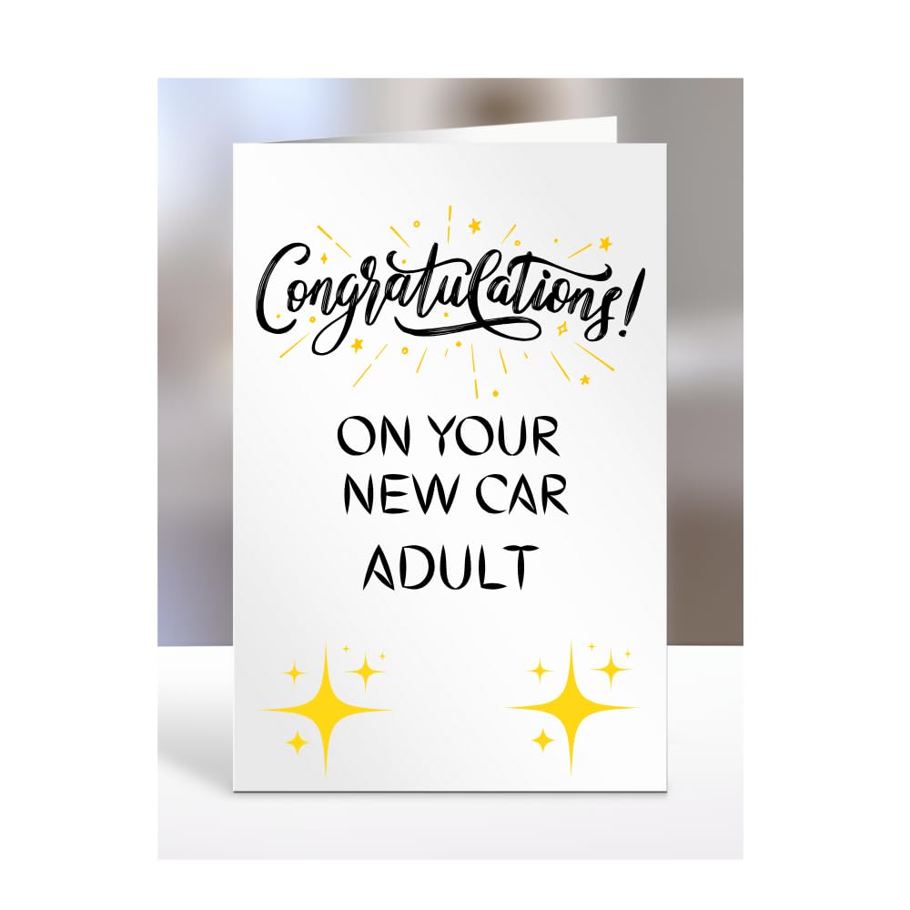 Congratulations on your new car Adult Card, Gifts for Men, Women, Presents for Man, Woman or Person, Greetings Card, A5-126_9 โ image 1