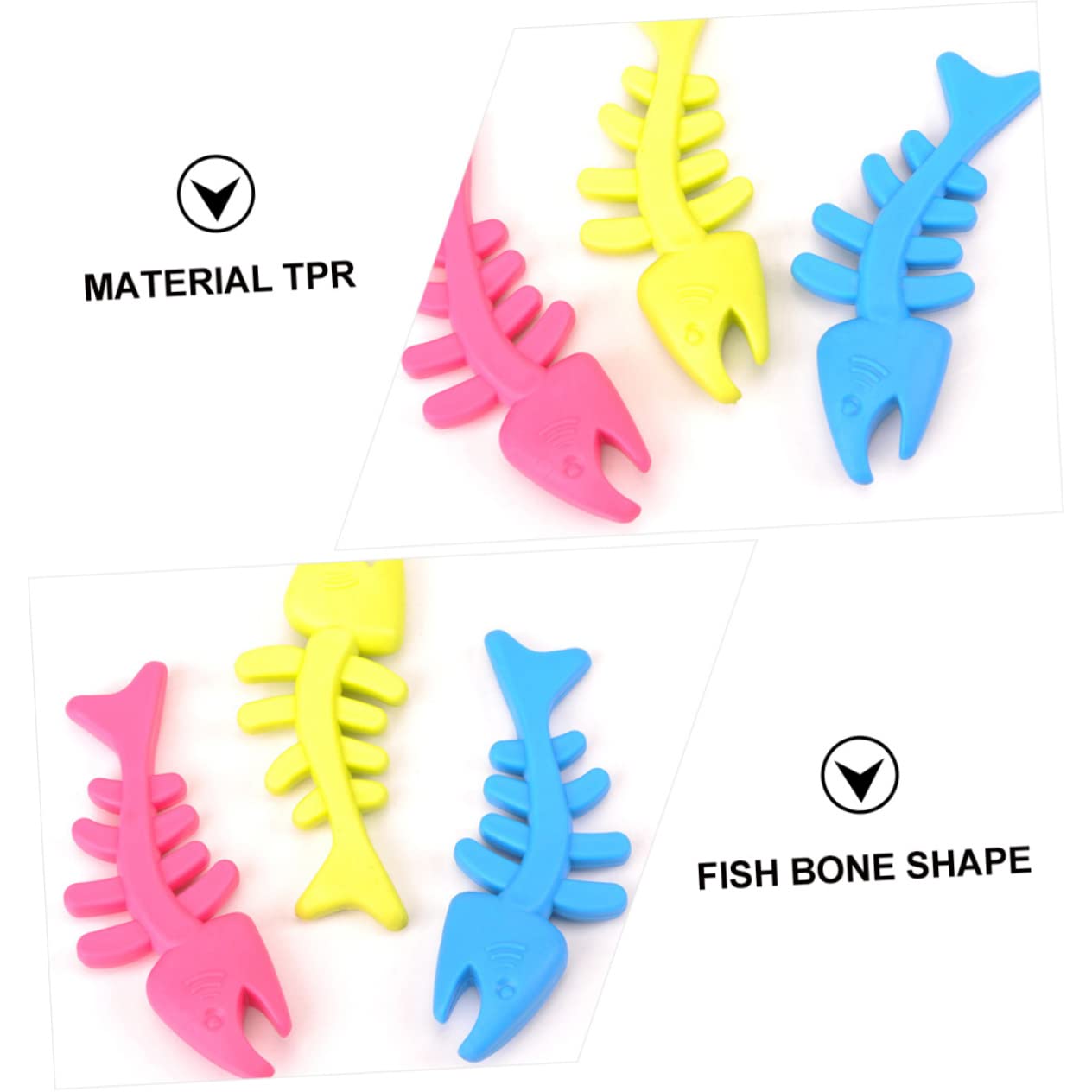 Giocattolo per Cani da Masticare a Forma di Pesce per Pulire i Denti e Ridurre l'Ansia in Tpr Alimentare 12,5 X 5 X 0,3 CM per Cuccioli e Cani Adulti