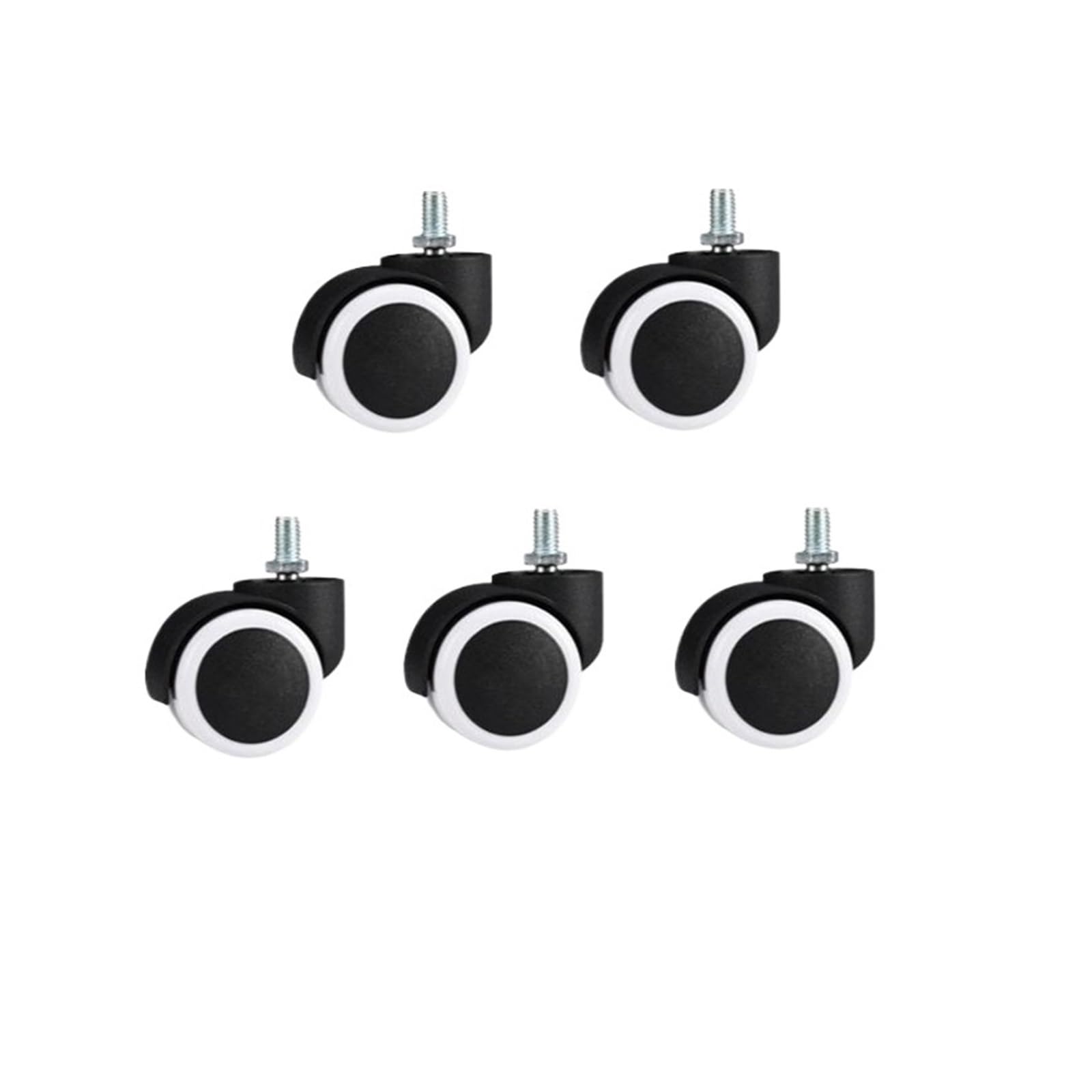 5 Pieces/lot 10mm/11mm 2 inch circlip/Screw Pu Office Chair Caster Large Swivel Wheel Silent(Screw-White-10mm)