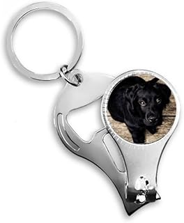 Dog Black Animal Lonely Night Nail Nipper Ring Key Chain Bottle Opener Clipper